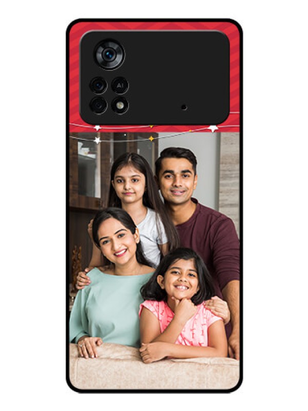 Custom Poco X4 Pro 5G Personalized Glass Phone Case - Happy Family Design