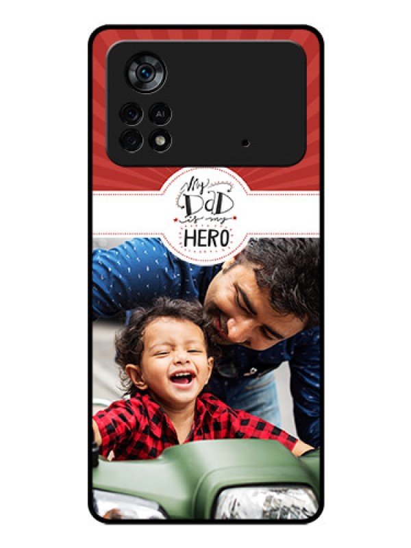 Custom Poco X4 Pro 5G Photo Printing on Glass Case - My Dad Hero Design