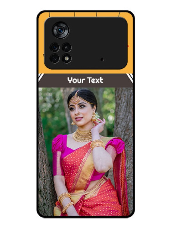 Custom Poco X4 Pro 5G Custom Glass Mobile Case - with Family Picture and Icons