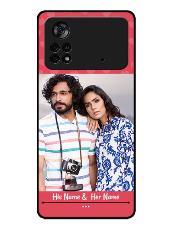 Custom Poco X4 Pro 5G Photo Printing on Glass Case - Simple Love Design