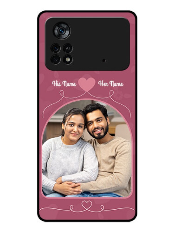Custom Poco X4 Pro 5G Photo Printing on Glass Case - Love Floral Design