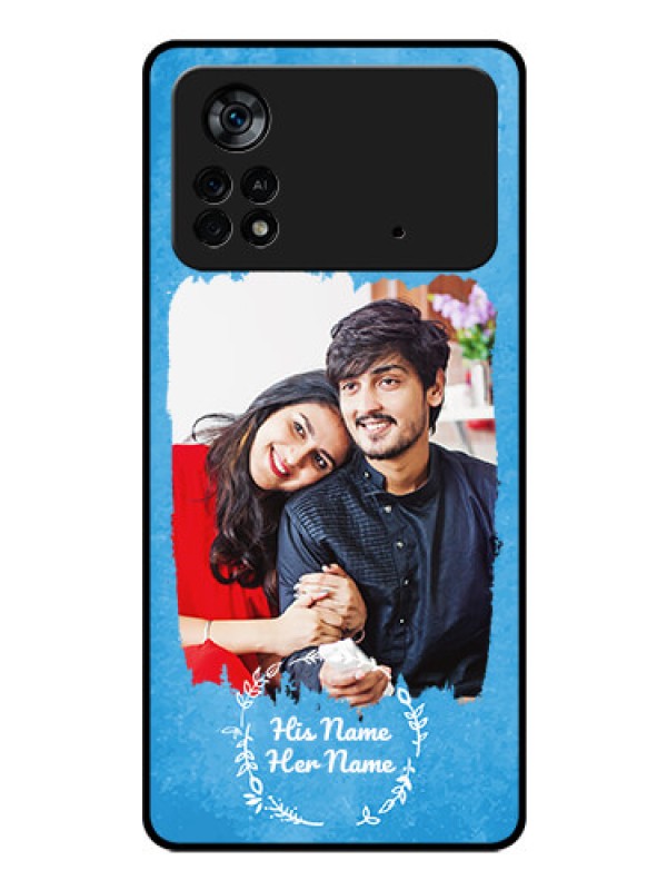 Custom Poco X4 Pro 5G Custom Glass Phone Case - Blue Color Vintage Design