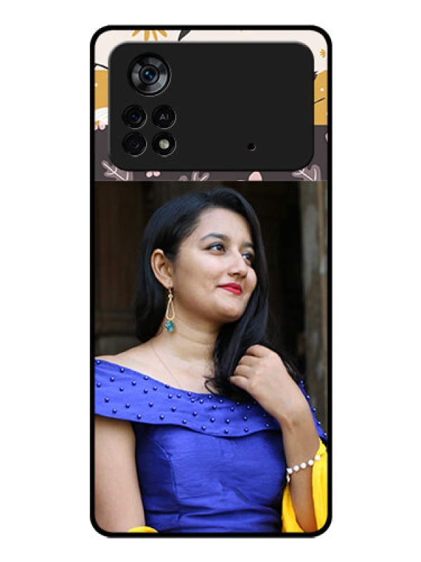 Custom Poco X4 Pro 5G Custom Glass Phone Case - Stylish Floral Design