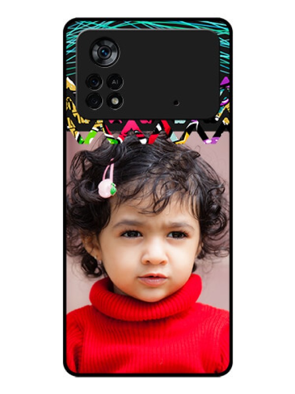 Custom Poco X4 Pro 5G Personalized Glass Phone Case - Neon Abstract Design