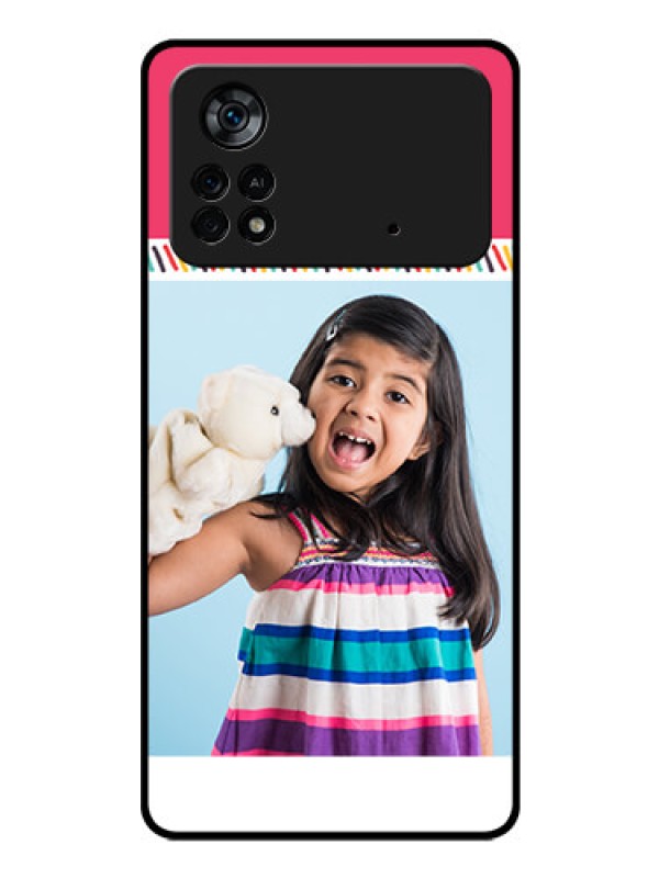 Custom Poco X4 Pro 5G Personalized Glass Phone Case - Line art design