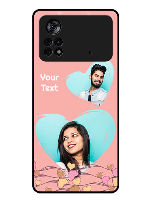 Custom Poco X4 Pro 5G Custom Glass Mobile Case - Love Doodle Design