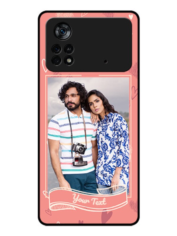 Custom Poco X4 Pro 5G Custom Glass Phone Case - Love doodle art Design