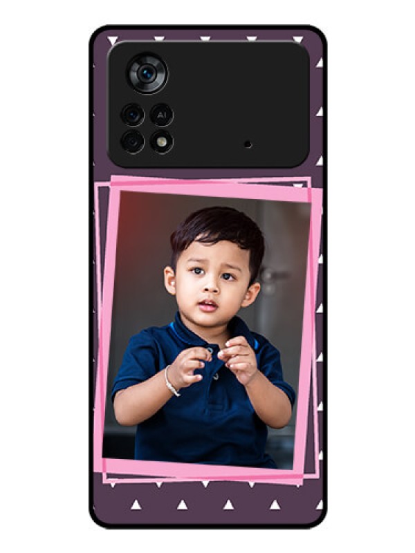 Custom Poco X4 Pro 5G Custom Glass Mobile Case - Triangle Pattern Dotted Design