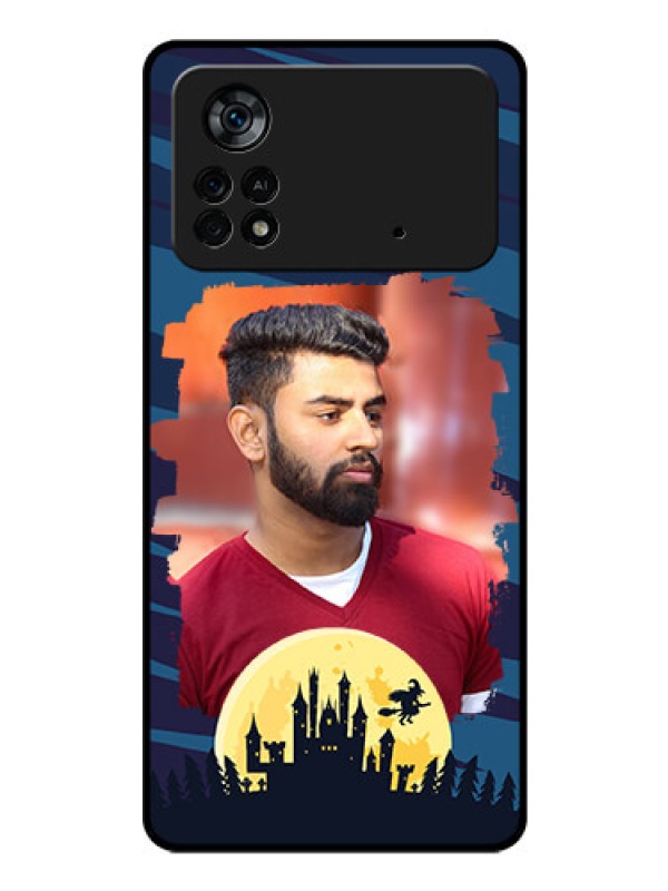 Custom Poco X4 Pro 5G Photo Printing on Glass Case - Halloween Witch Design