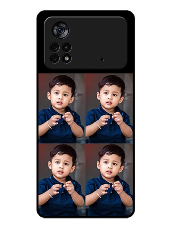 Custom Poco X4 Pro 5G 4 Image Holder on Glass Mobile Cover