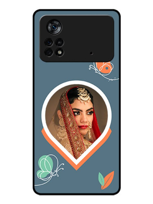 Custom Poco X4 Pro 5G Custom Glass Mobile Case - Droplet Butterflies Design