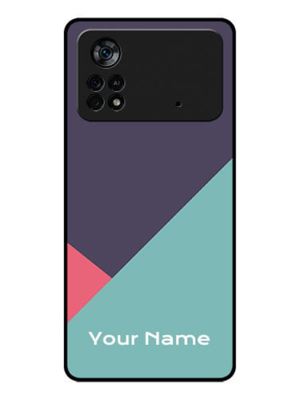 Custom Poco X4 Pro 5G Custom Glass Mobile Case - Tri Color abstract Design