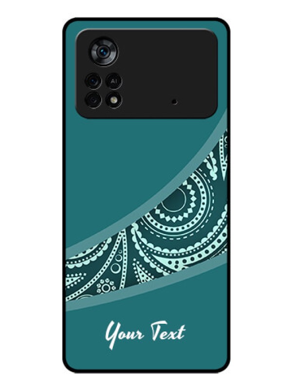 Custom Poco X4 Pro 5G Photo Printing on Glass Case - semi visible floral Design