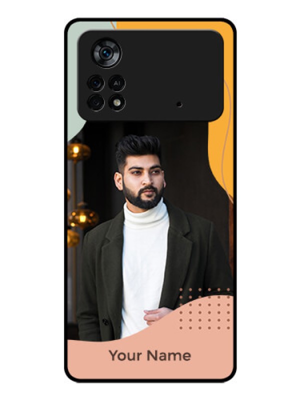 Custom Poco X4 Pro 5G Personalized Glass Phone Case - Tri-coloured overlay design