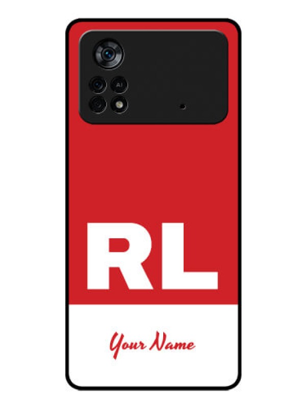 Custom Poco X4 Pro 5G Personalized Glass Phone Case - dual tone custom text Design