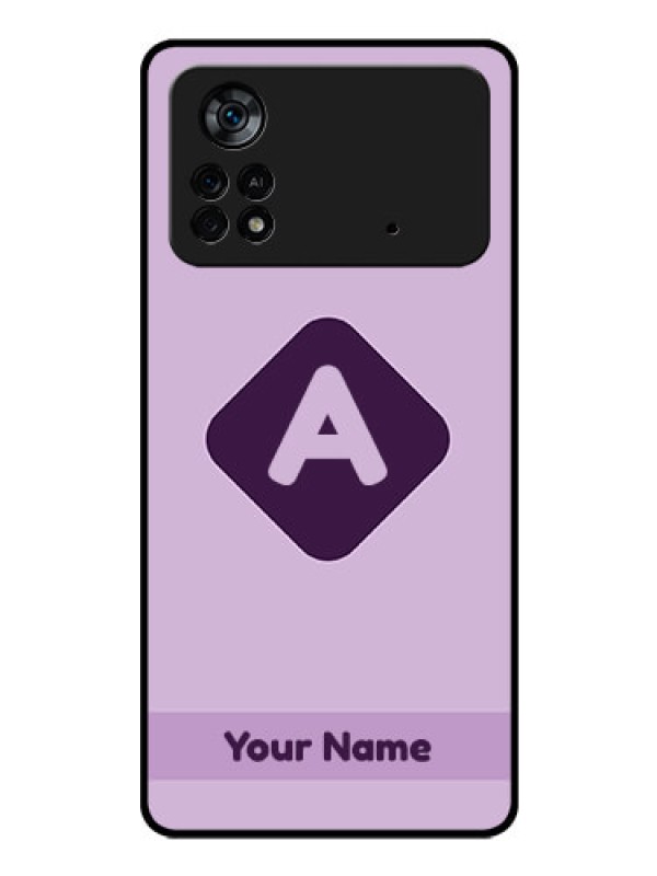 Custom Poco X4 Pro 5G Custom Glass Mobile Case - Custom Letter in curved badge Design