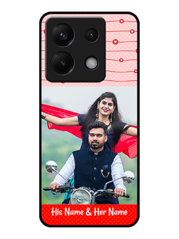 Custom Poco X6 5G Custom Glass Phone Case - Red Pattern Case Design