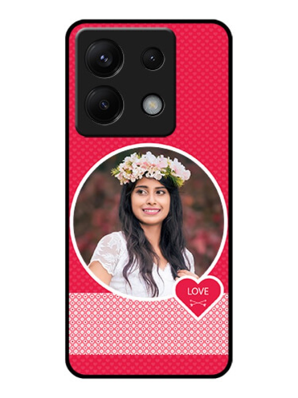 Custom Poco X6 5G Custom Glass Phone Case - Pink Color Pattern Design
