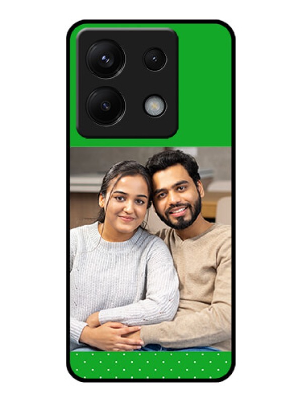 Custom Poco X6 5G Custom Glass Phone Case - Green Pattern Design
