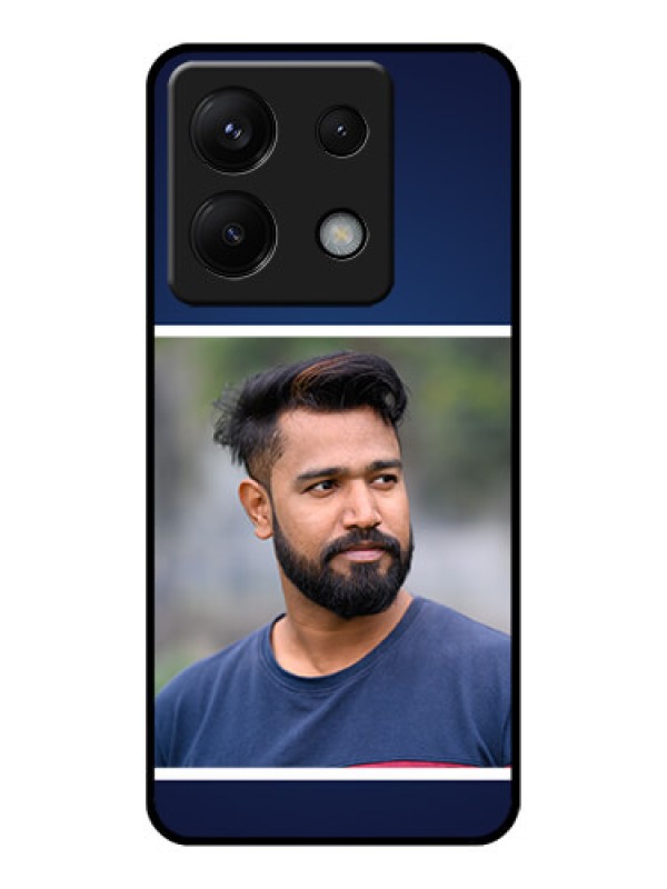 Custom Poco X6 5G Custom Glass Phone Case - Simple Royal Blue Design