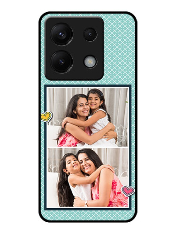 Custom Poco X6 5G Custom Glass Phone Case - 2 Image Holder With Pattern Design