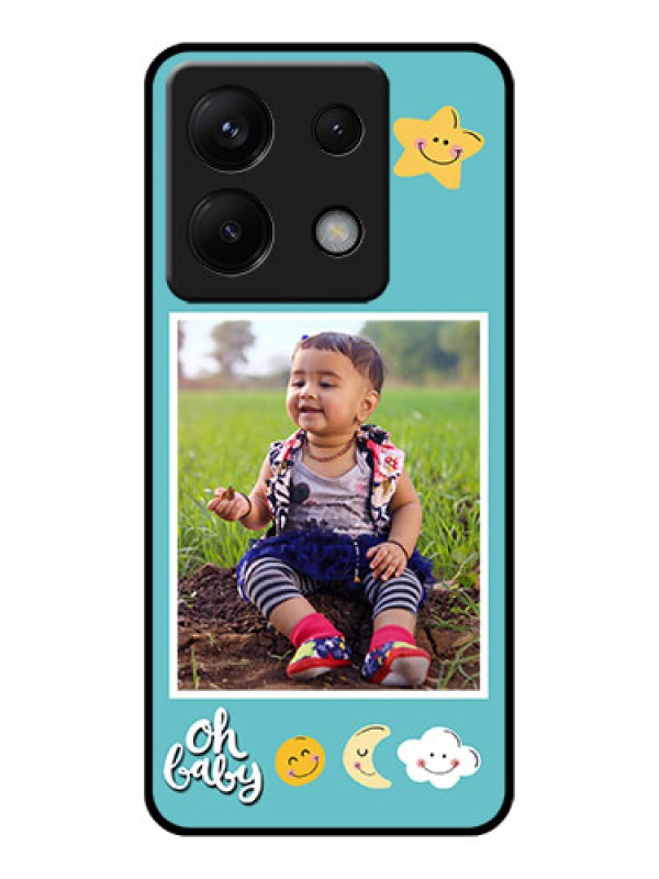 Custom Poco X6 5G Custom Glass Phone Case - Smiley Kids Stars Design