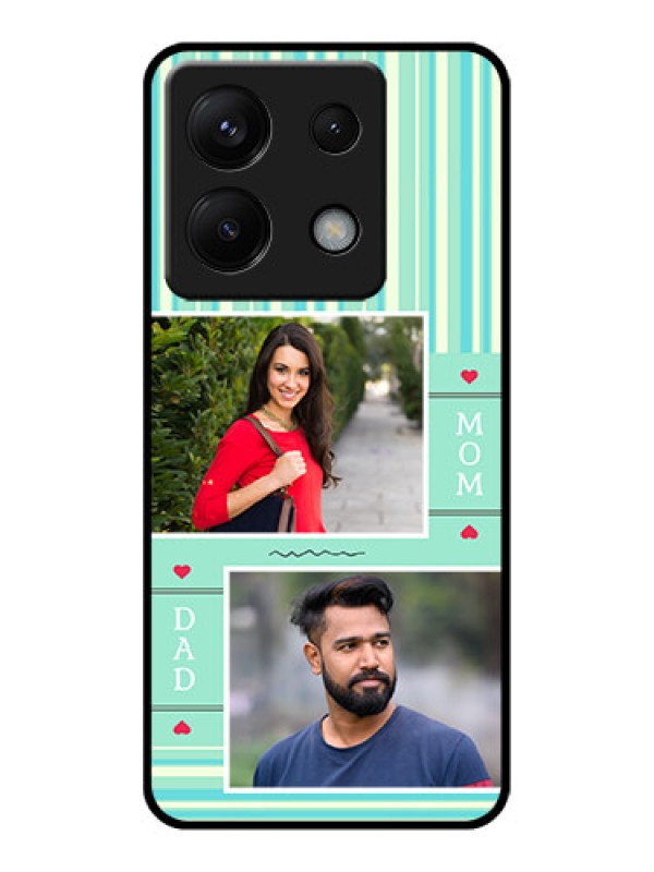 Custom Poco X6 5G Custom Glass Phone Case - Mom & Dad Pic Design