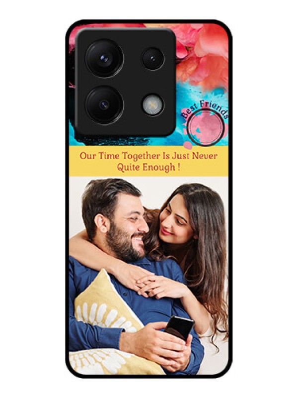 Custom Poco X6 5G Custom Glass Phone Case - Quote With Acrylic Painting Design