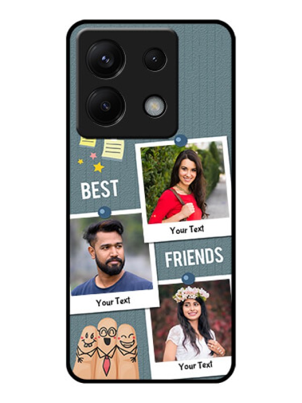 Custom Poco X6 5G Custom Glass Phone Case - Sticky Frames And Friendship Design