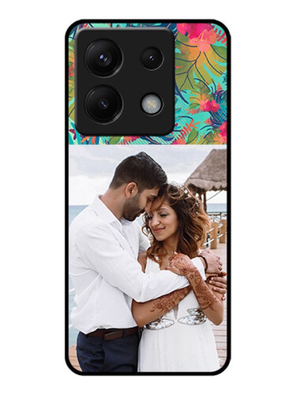 Custom Poco X6 5G Custom Glass Phone Case - Watercolor Floral Design
