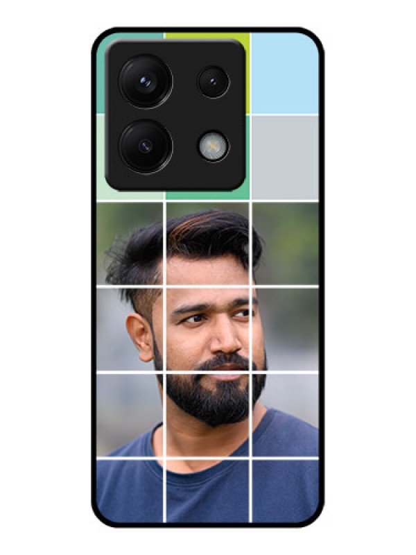 Custom Poco X6 5G Custom Glass Phone Case - With White Box Pattern