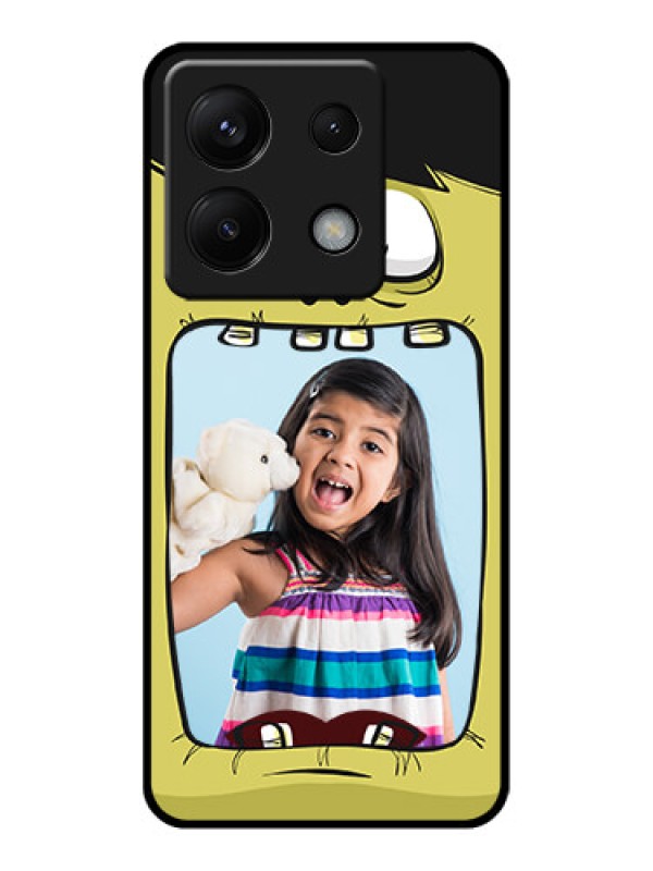 Custom Poco X6 5G Custom Glass Phone Case - Cartoon Monster Back Case Design