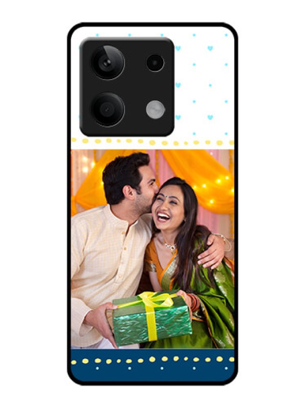 Custom Poco X6 Neo 5G Custom Glass Phone Case - White And Blue Abstract Design