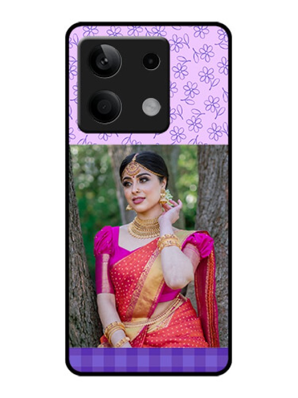 Custom Poco X6 Neo 5G Custom Glass Phone Case - Purple Floral Design