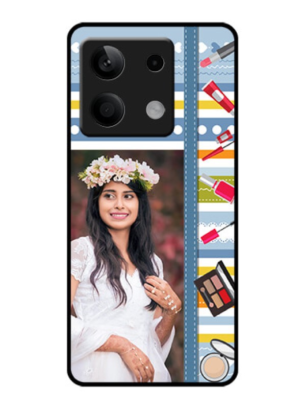 Custom Poco X6 Neo 5G Custom Glass Phone Case - Makeup Icons Design
