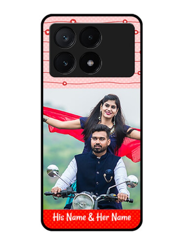 Custom Poco X6 Pro 5G Custom Glass Phone Case - Red Pattern Case Design