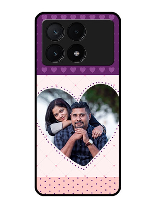 Custom Poco X6 Pro 5G Custom Glass Phone Case - Violet Love Dots Design