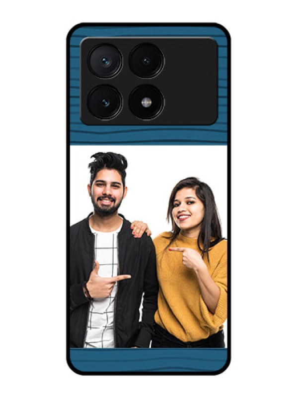 Custom Poco X6 Pro 5G Custom Glass Phone Case - Blue Pattern Cover Design