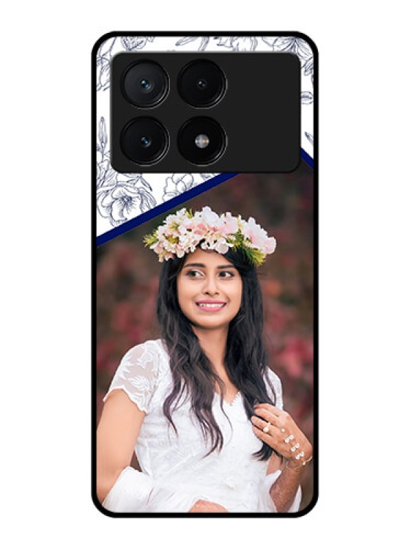 Custom Poco X6 Pro 5G Custom Glass Phone Case - Classy Floral Design