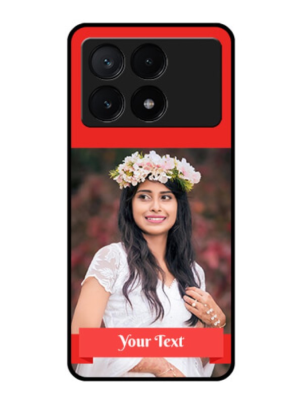 Custom Poco X6 Pro 5G Custom Glass Phone Case - Simple Red Color Design