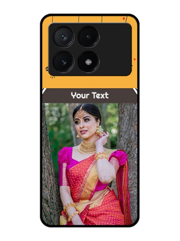 Custom Poco X6 Pro 5G Custom Glass Phone Case - With Family Picture And Icons