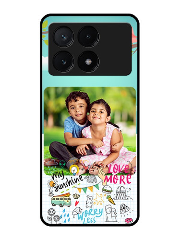 Custom Poco X6 Pro 5G Custom Glass Phone Case - Doodle Love Design