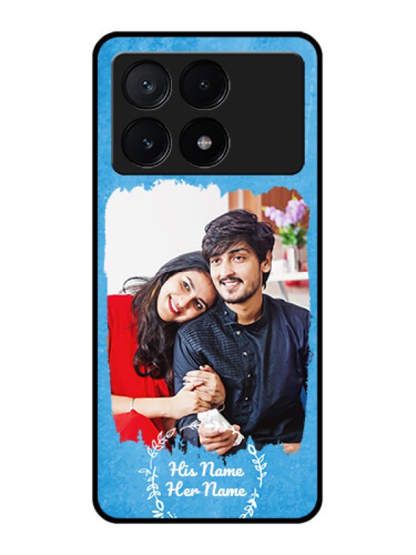 Custom Poco X6 Pro 5G Custom Glass Phone Case - Blue Color Vintage Design