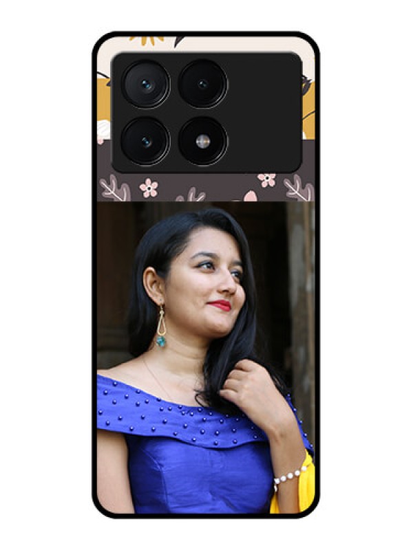 Custom Poco X6 Pro 5G Custom Glass Phone Case - Stylish Floral Design