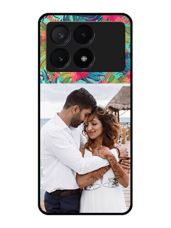 Custom Poco X6 Pro 5G Custom Glass Phone Case - Watercolor Floral Design