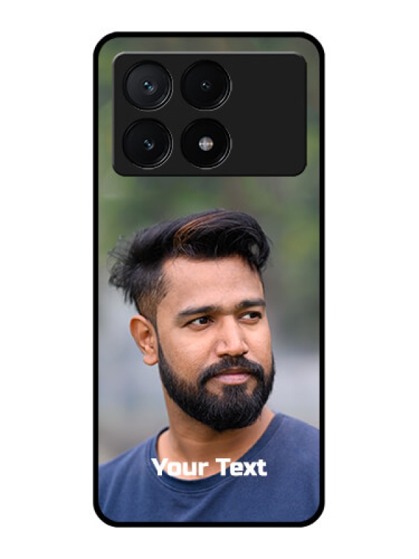 Custom Poco X6 Pro 5G Custom Glass Phone Case - Photo With Text Design