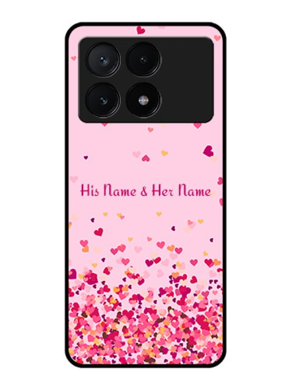 Custom Poco X6 Pro 5G Custom Glass Phone Case - Floating Hearts Design