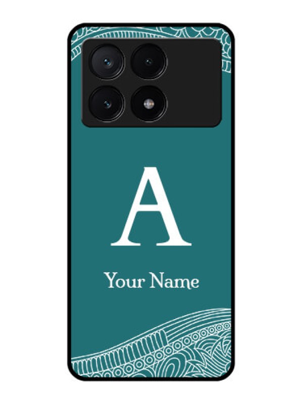 Custom Poco X6 Pro 5G Custom Glass Phone Case - Line Art Pattern With Custom Name Design