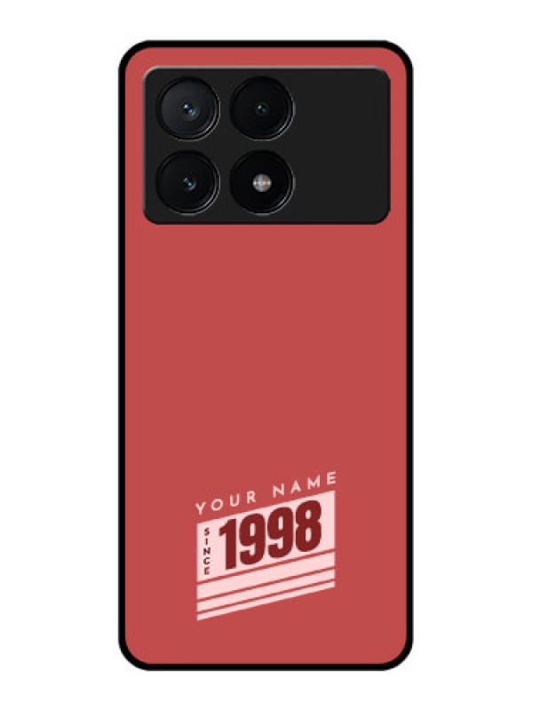 Custom Poco X6 Pro 5G Custom Glass Phone Case - Red Custom Year Of Birth Design