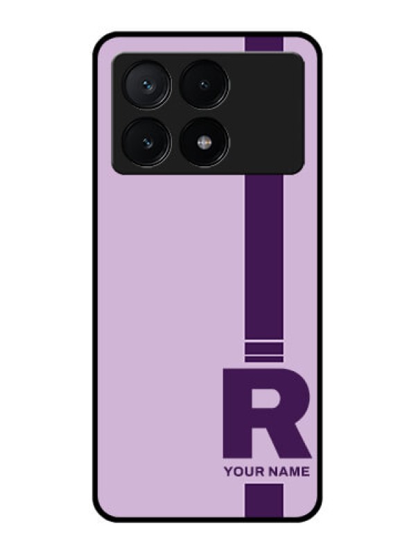 Custom Poco X6 Pro 5G Custom Glass Phone Case - Simple Dual Tone Stripe With Name Design